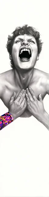 Free vampire bookmark featuring a white-themed vampire showing teeth